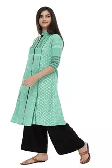 Blue Printed kurta palazzo set