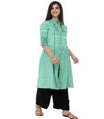 Blue Printed kurta palazzo set