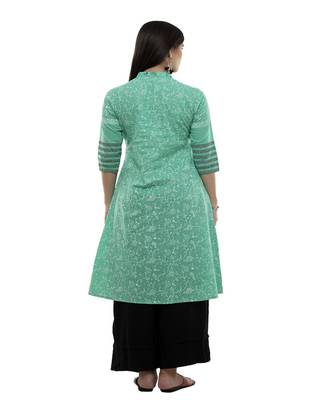 Blue Printed kurta palazzo set 5