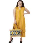 Yellow Striped kurta palazzo set