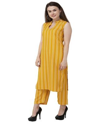 Yellow Striped kurta palazzo set 2
