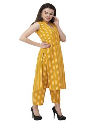 Yellow Striped kurta palazzo set 3