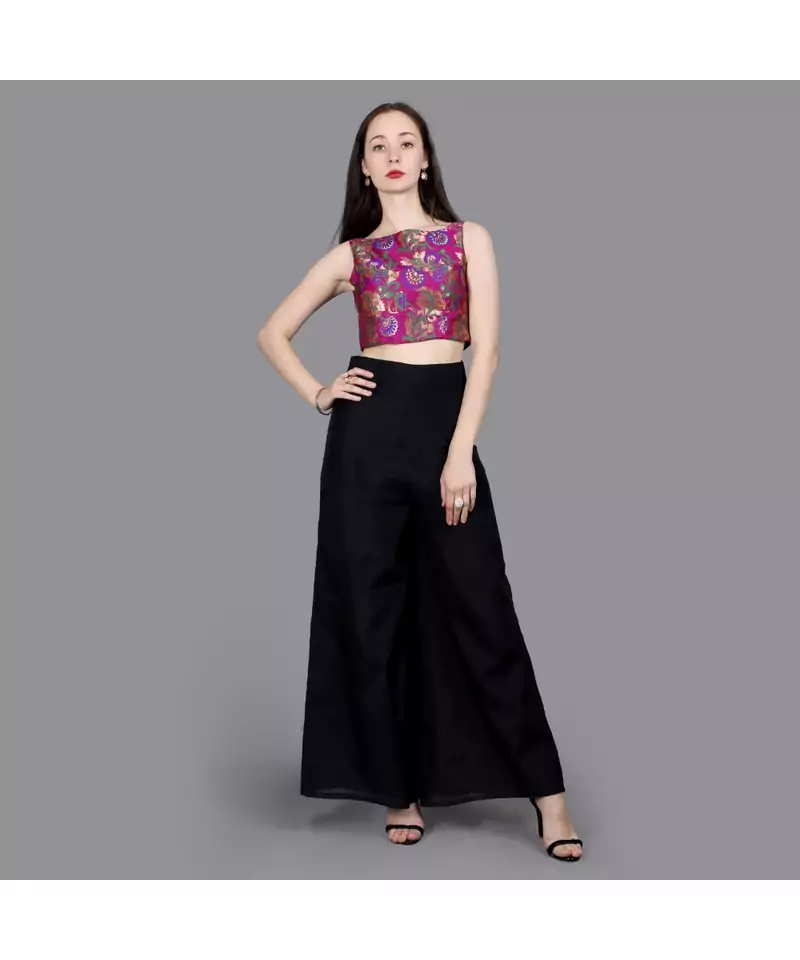 Fuchsia Jaquard Blouse