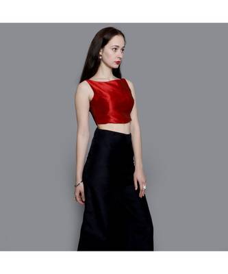 Red dupion Blouse 3
