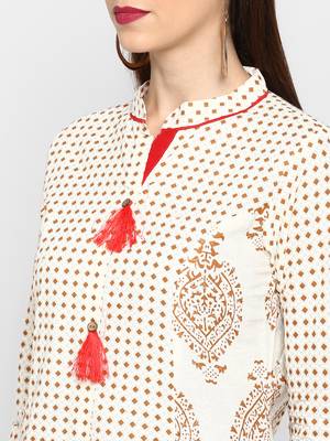 White printed cotton party-wear-kurtis 5