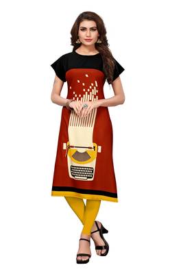 Women's Festive Wear Heavy Crepe Kurti 1