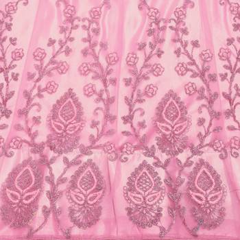 Women'S Pink Semi Stiched Embroidered Net Lehenga Choli 4