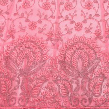 Women'S Pink Semi Stiched Embroidered Net Lehenga Choli 4