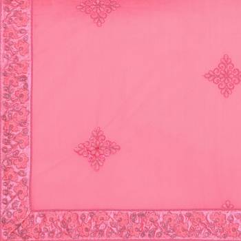 Women'S Pink Semi Stiched Embroidered Net Lehenga Choli 5