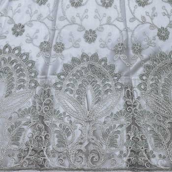 Women'S Grey Semi Stiched Embroidered Net Lehenga Choli 4