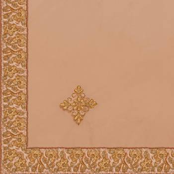 Women'S Peach Semi Stiched Embroidered Net Lehenga Choli 5