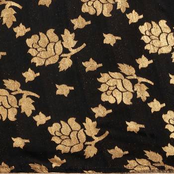Women'S Black Semi Stiched Woven Jacquard Lehenga Choli 4