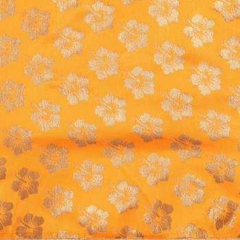 Women'S yellow Semi Stiched Woven Jacquard Lehenga Choli 4