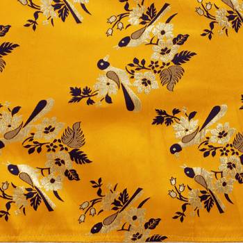 Women'S yellow Semi Stiched Woven Jacquard Lehenga Choli 4