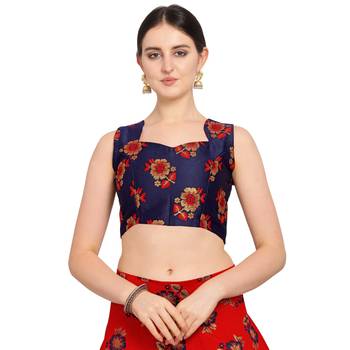 Women'S Red Semi Stiched Woven Jacquard Lehenga Choli 3
