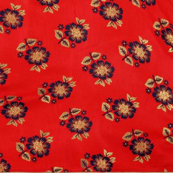 Women'S Red Semi Stiched Woven Jacquard Lehenga Choli 4