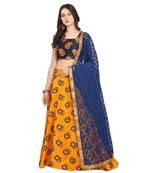 Women'S Yellow Semi Stiched Woven Jacquard Lehenga Choli