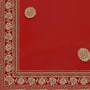 Women'S Red Semi Stiched Embroidered Velvet Lehenga Choli 5