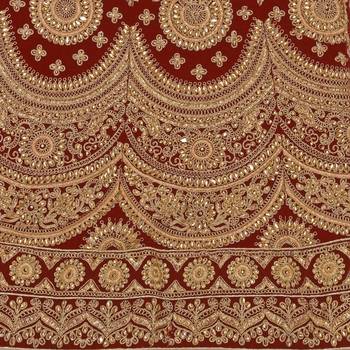 Women'S Maroon Semi Stiched Embroidered Velvet Lehenga Choli 4