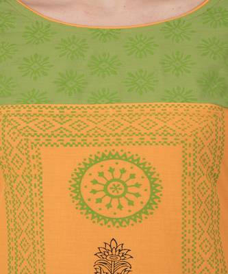 Printed Orange straight kurta 3