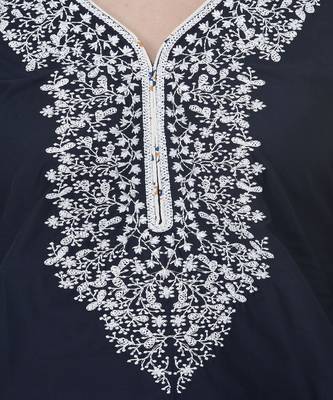 Embroidered Blue straight kurta 4