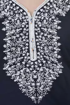Embroidered Blue straight kurta