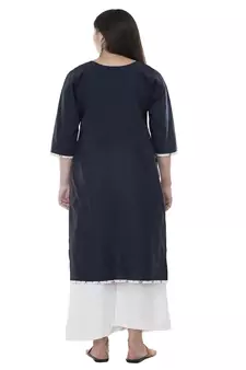 Embroidered Blue straight kurta