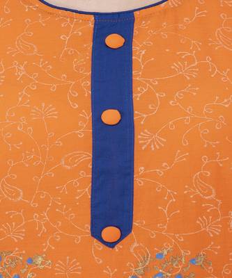 Paisley Orange printed straight kurta 4