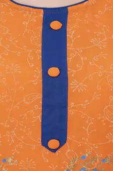 Paisley Orange printed straight kurta