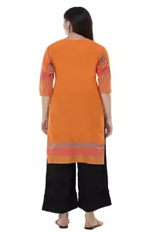 Paisley Orange printed straight kurta