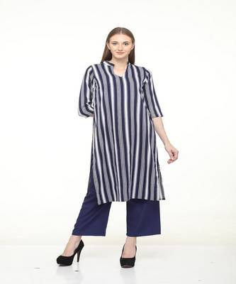 Stripe print straight kurta 1