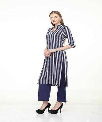 Stripe print straight kurta 2