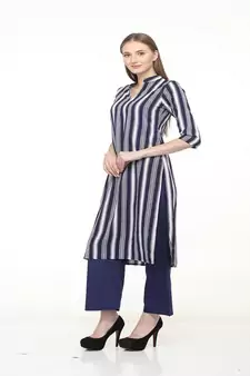 Stripe print straight kurta