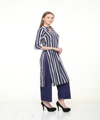 Stripe print straight kurta 3