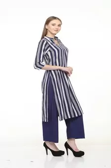 Stripe print straight kurta