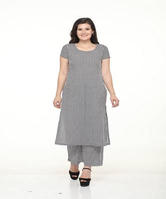 Striped White kurta palazzo set 1
