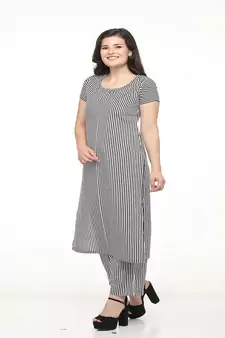 Striped White kurta palazzo set