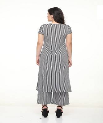 Striped White kurta palazzo set 5