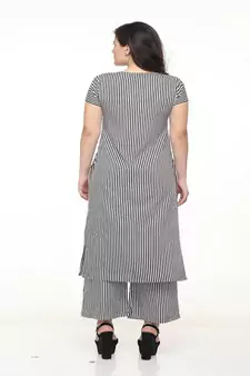 Striped White kurta palazzo set