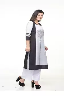 Striped White kurta palazzo set