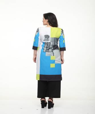 Crepe Multi Straight digital Kurta 5