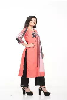 Crepe Multi Straight digital Kurta