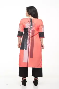 Crepe Multi Straight digital Kurta