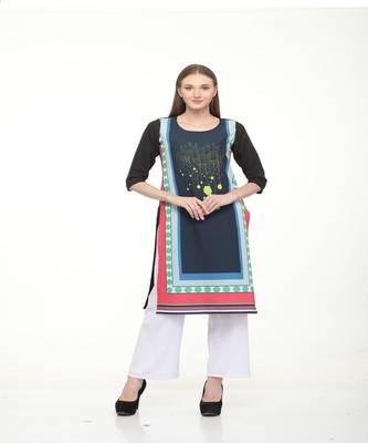 Crepe Multi Straight digital Kurta 1