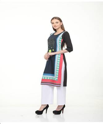 Crepe Multi Straight digital Kurta 2