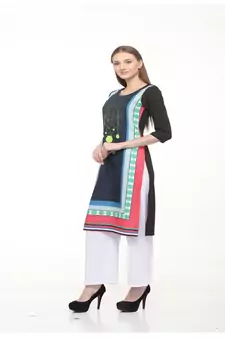 Crepe Multi Straight digital Kurta
