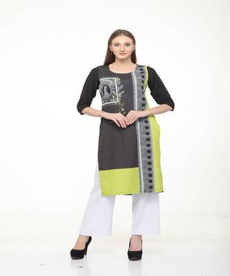 Crepe Multi Straight digital Kurta 1