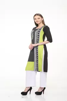 Crepe Multi Straight digital Kurta