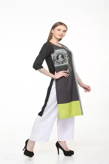 Crepe Multi Straight digital Kurta