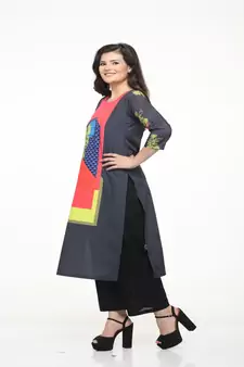 Crepe Multi Straight digital Kurta